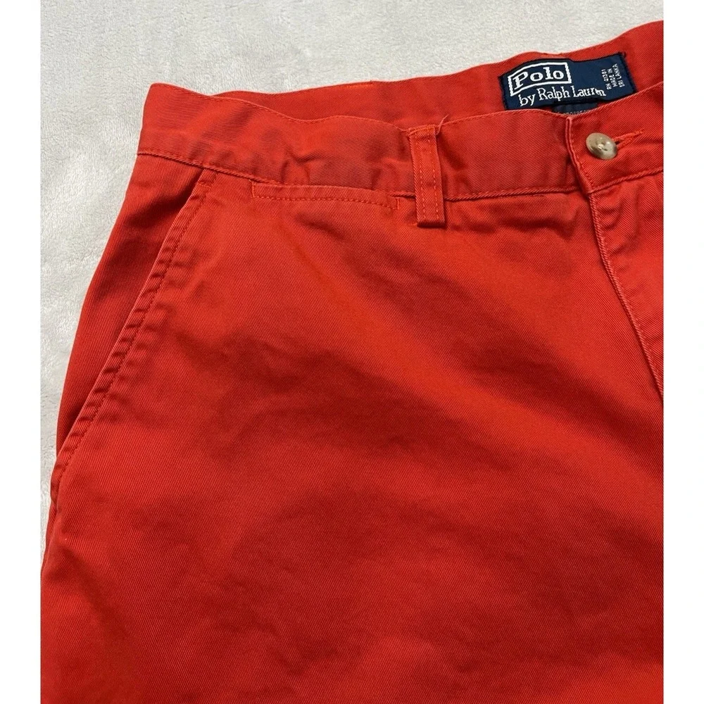 Polo Ralph Lauren Prospect Short Men 34 Red Chino Classic Flat Front 9'' Inseam